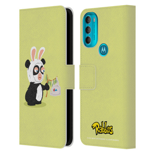 Rabbids Costumes Panda Leather Book Wallet Case Cover For Motorola Moto G71 5G