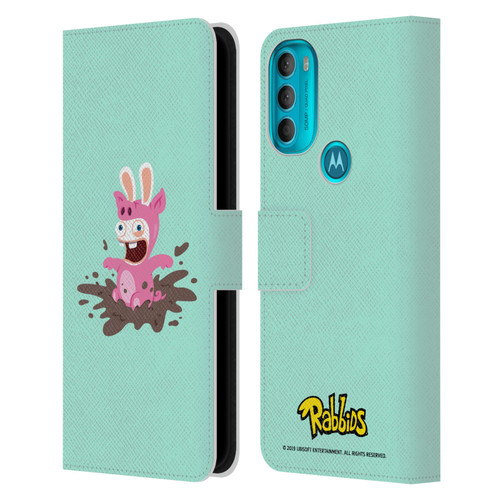 Rabbids Costumes Pig Leather Book Wallet Case Cover For Motorola Moto G71 5G