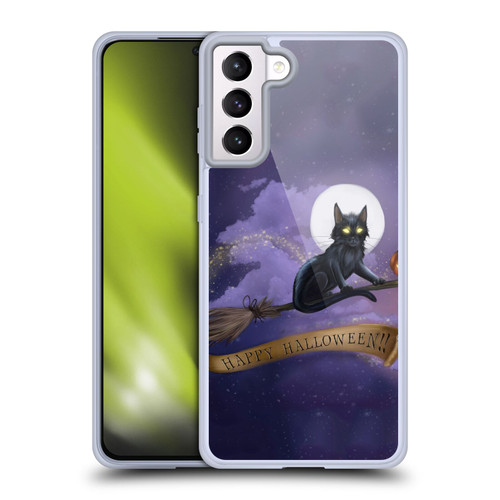 Ash Evans Black Cats Happy Halloween Soft Gel Case for Samsung Galaxy S21+ 5G