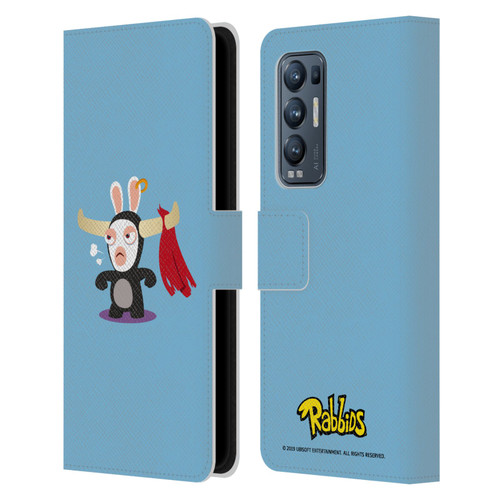 Rabbids Costumes Bull Leather Book Wallet Case Cover For OPPO Find X3 Neo / Reno5 Pro+ 5G