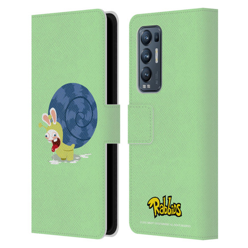 Rabbids Costumes Snail Leather Book Wallet Case Cover For OPPO Find X3 Neo / Reno5 Pro+ 5G