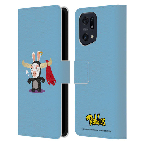 Rabbids Costumes Bull Leather Book Wallet Case Cover For OPPO Find X5