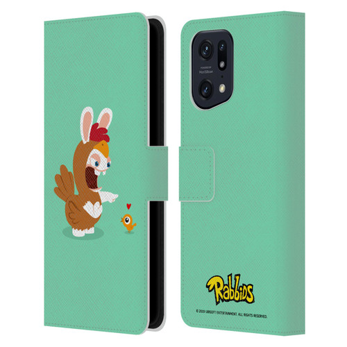 Rabbids Costumes Chicken Leather Book Wallet Case Cover For OPPO Find X5