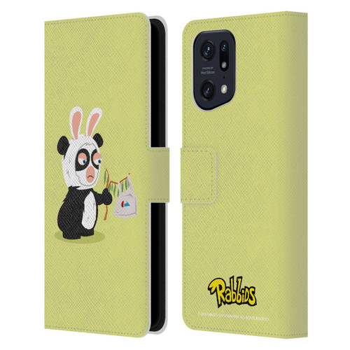 Rabbids Costumes Panda Leather Book Wallet Case Cover For OPPO Find X5