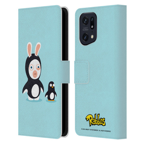 Rabbids Costumes Penguin Leather Book Wallet Case Cover For OPPO Find X5