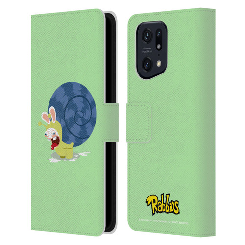 Rabbids Costumes Snail Leather Book Wallet Case Cover For OPPO Find X5 Pro