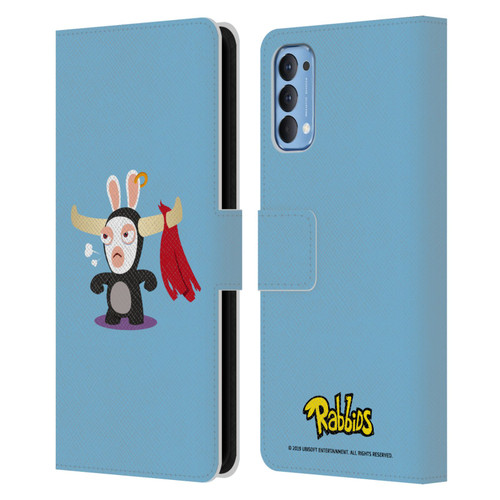 Rabbids Costumes Bull Leather Book Wallet Case Cover For OPPO Reno 4 5G