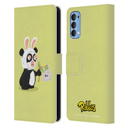 Rabbids Costumes Panda Leather Book Wallet Case Cover For OPPO Reno 4 5G