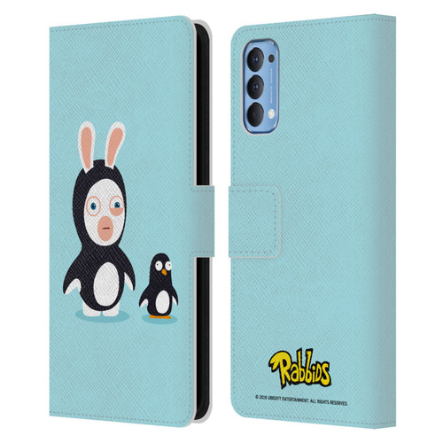 Rabbids Costumes Penguin Leather Book Wallet Case Cover For OPPO Reno 4 5G