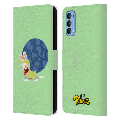 Rabbids Costumes Snail Leather Book Wallet Case Cover For OPPO Reno 4 5G