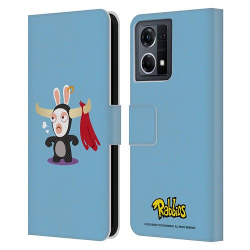 Rabbids Costumes Bull Leather Book Wallet Case Cover For OPPO Reno8 4G