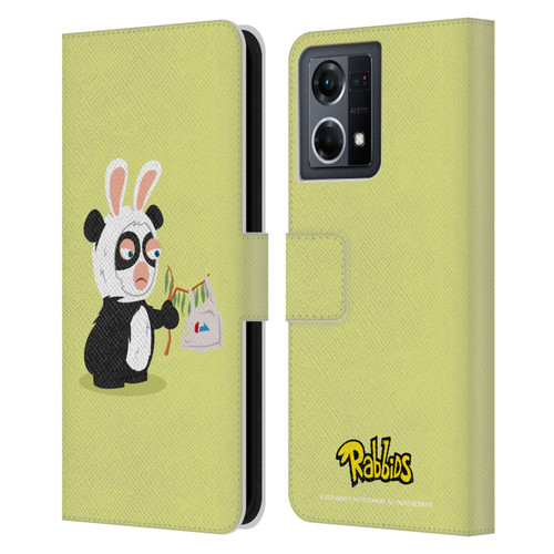 Rabbids Costumes Panda Leather Book Wallet Case Cover For OPPO Reno8 4G