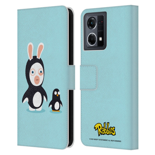 Rabbids Costumes Penguin Leather Book Wallet Case Cover For OPPO Reno8 4G