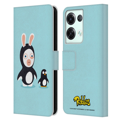 Rabbids Costumes Penguin Leather Book Wallet Case Cover For OPPO Reno8 Pro