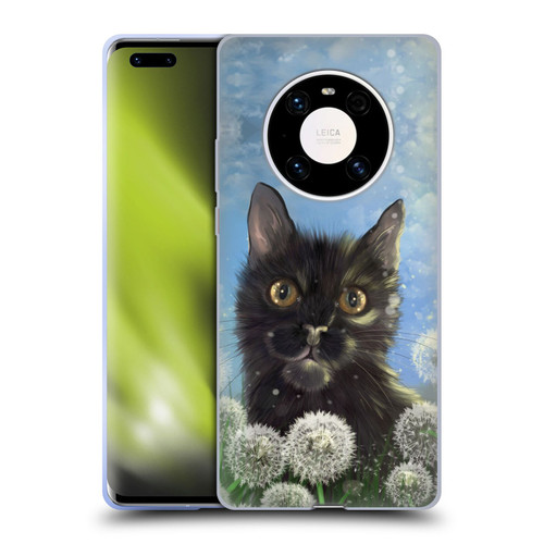 Ash Evans Black Cats 2 Dandelions Soft Gel Case for Huawei Mate 40 Pro 5G