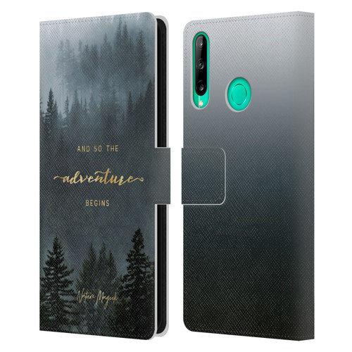 Nature Magick So The Adventure Begins Quote Trees Leather Book Wallet Case Cover For Huawei P40 lite E