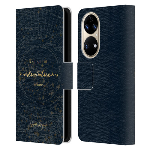 Nature Magick So The Adventure Begins Quote Star Map Leather Book Wallet Case Cover For Huawei P50