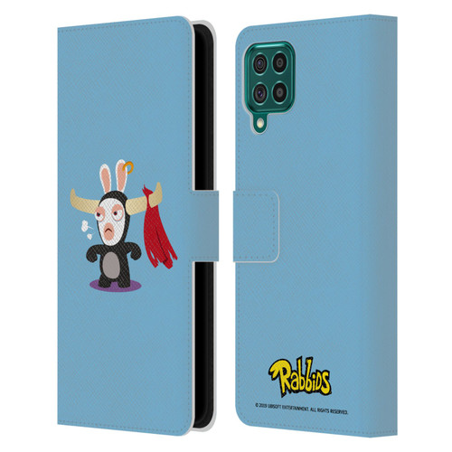 Rabbids Costumes Bull Leather Book Wallet Case Cover For Samsung Galaxy F62 (2021)