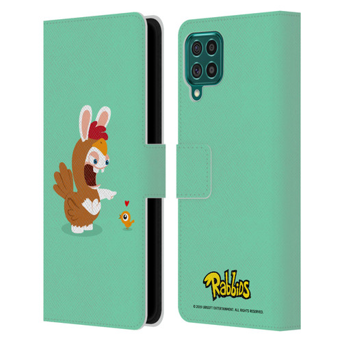 Rabbids Costumes Chicken Leather Book Wallet Case Cover For Samsung Galaxy F62 (2021)