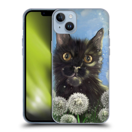 Ash Evans Black Cats 2 Dandelions Soft Gel Case for Apple iPhone 14 Plus