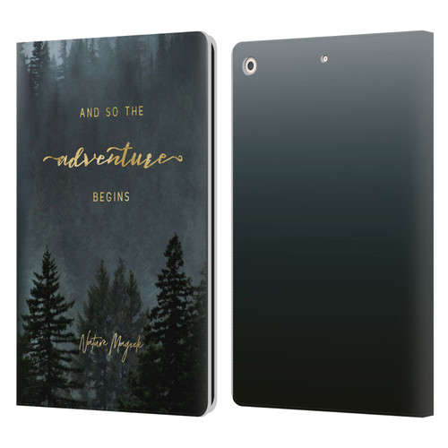Nature Magick So The Adventure Begins Quote Trees Leather Book Wallet Case Cover For Apple iPad 10.2 2019/2020/2021