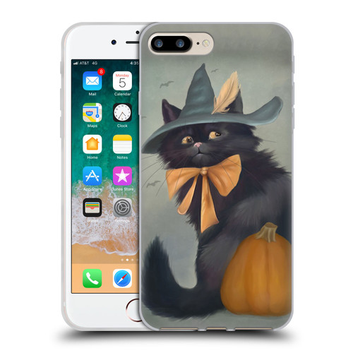 Ash Evans Black Cats 2 Halloween Pumpkin Soft Gel Case for Apple iPhone 7 Plus / iPhone 8 Plus