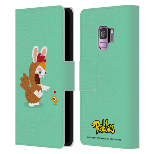 Rabbids Costumes Chicken Leather Book Wallet Case Cover For Samsung Galaxy S9