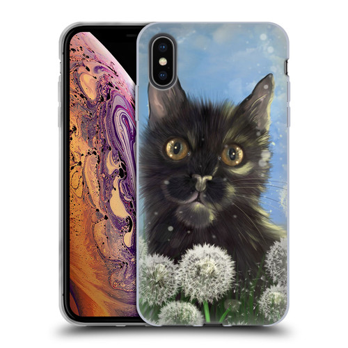 Ash Evans Black Cats 2 Dandelions Soft Gel Case for Apple iPhone XS Max