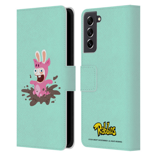 Rabbids Costumes Pig Leather Book Wallet Case Cover For Samsung Galaxy S21 FE 5G
