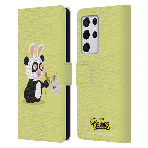 Rabbids Costumes Panda Leather Book Wallet Case Cover For Samsung Galaxy S21 Ultra 5G