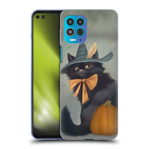 Ash Evans Black Cats 2 Halloween Pumpkin Soft Gel Case for Motorola Moto G100