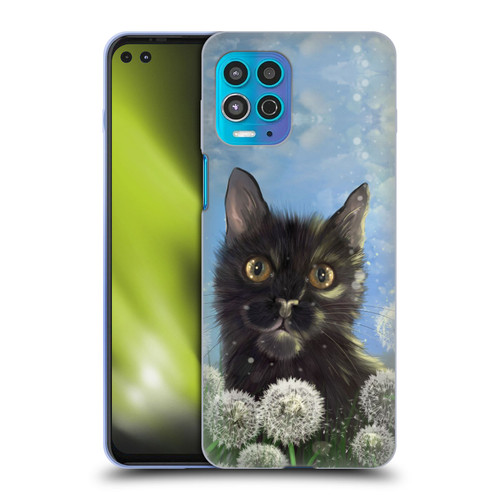 Ash Evans Black Cats 2 Dandelions Soft Gel Case for Motorola Moto G100
