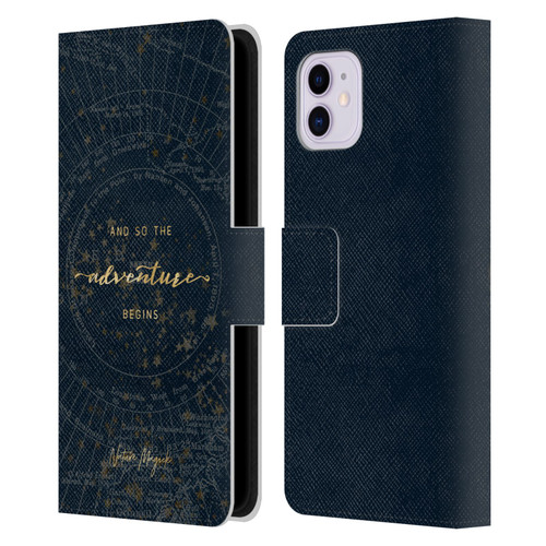 Nature Magick So The Adventure Begins Quote Star Map Leather Book Wallet Case Cover For Apple iPhone 11