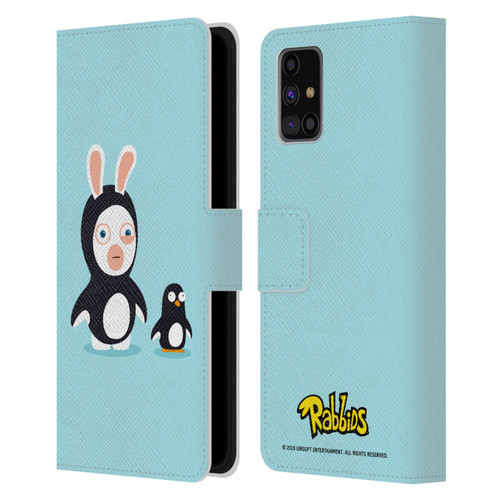 Rabbids Costumes Penguin Leather Book Wallet Case Cover For Samsung Galaxy M31s (2020)