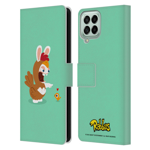 Rabbids Costumes Chicken Leather Book Wallet Case Cover For Samsung Galaxy M33 (2022)