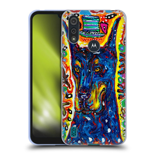 Mad Dog Art Gallery Dog 5 Doberman Soft Gel Case for Motorola Moto E6s (2020)