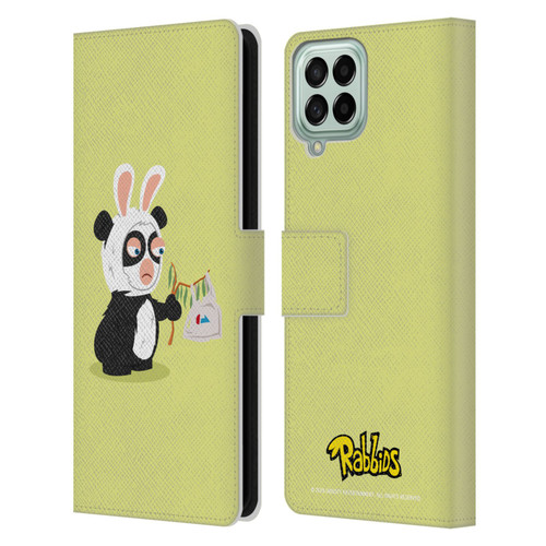 Rabbids Costumes Panda Leather Book Wallet Case Cover For Samsung Galaxy M53 (2022)