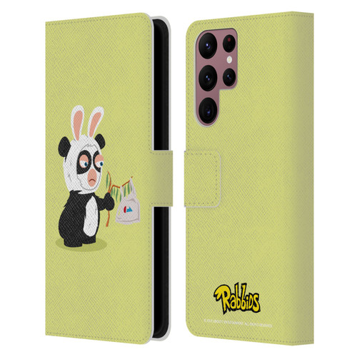 Rabbids Costumes Panda Leather Book Wallet Case Cover For Samsung Galaxy S22 Ultra 5G