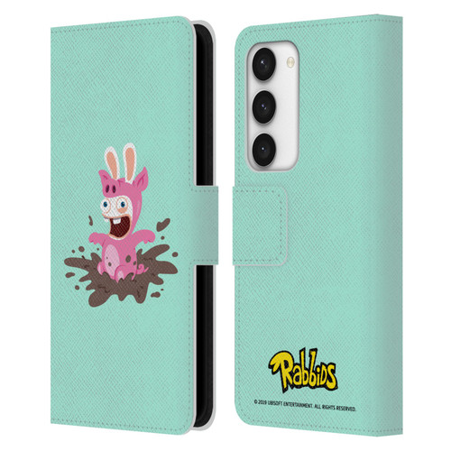Rabbids Costumes Pig Leather Book Wallet Case Cover For Samsung Galaxy S23 5G