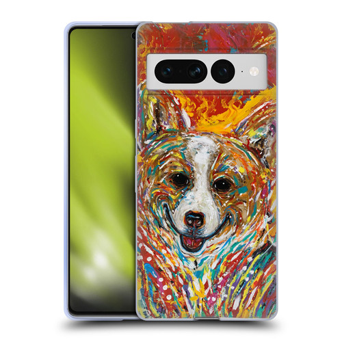 Mad Dog Art Gallery Dog 5 Corgi Soft Gel Case for Google Pixel 7 Pro