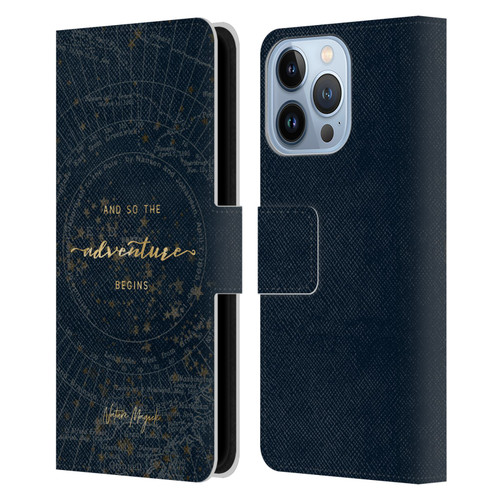 Nature Magick So The Adventure Begins Quote Star Map Leather Book Wallet Case Cover For Apple iPhone 13 Pro