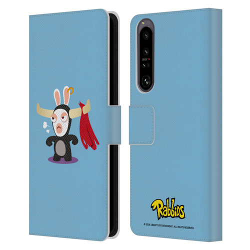 Rabbids Costumes Bull Leather Book Wallet Case Cover For Sony Xperia 1 IV