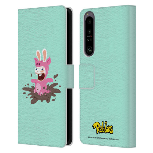 Rabbids Costumes Pig Leather Book Wallet Case Cover For Sony Xperia 1 IV
