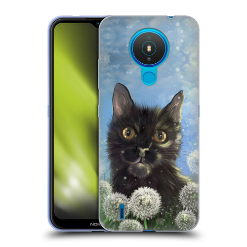 Ash Evans Black Cats 2 Dandelions Soft Gel Case for Nokia 1.4