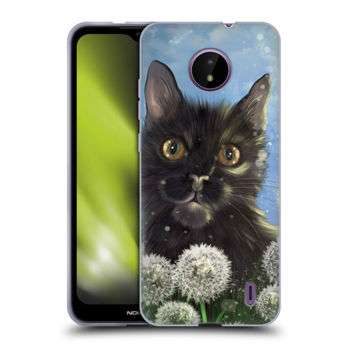 Ash Evans Black Cats 2 Dandelions Soft Gel Case for Nokia C10 / C20
