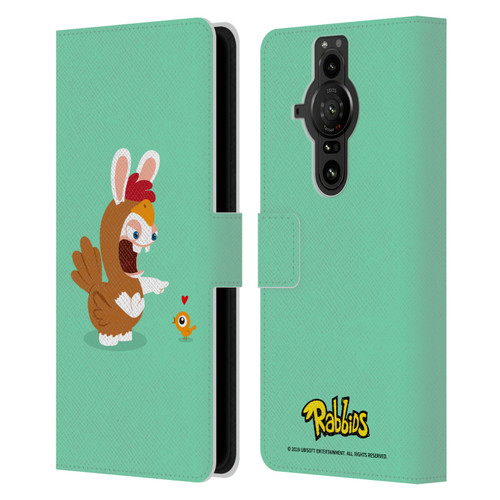 Rabbids Costumes Chicken Leather Book Wallet Case Cover For Sony Xperia Pro-I