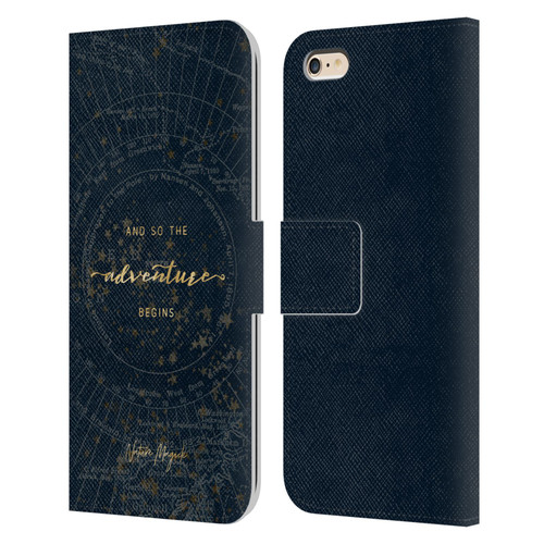 Nature Magick So The Adventure Begins Quote Star Map Leather Book Wallet Case Cover For Apple iPhone 6 Plus / iPhone 6s Plus