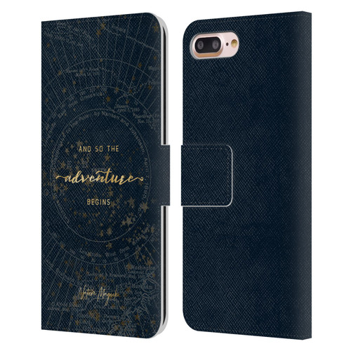 Nature Magick So The Adventure Begins Quote Star Map Leather Book Wallet Case Cover For Apple iPhone 7 Plus / iPhone 8 Plus