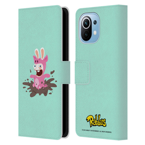 Rabbids Costumes Pig Leather Book Wallet Case Cover For Xiaomi Mi 11