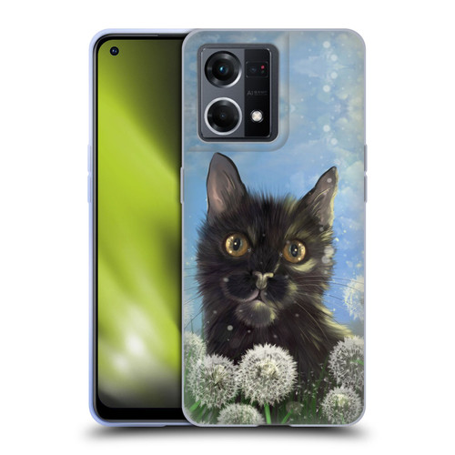 Ash Evans Black Cats 2 Dandelions Soft Gel Case for OPPO Reno8 4G